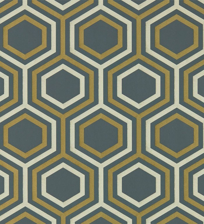 Papel pintado geométrico hexágonos art decó - Den House 127490