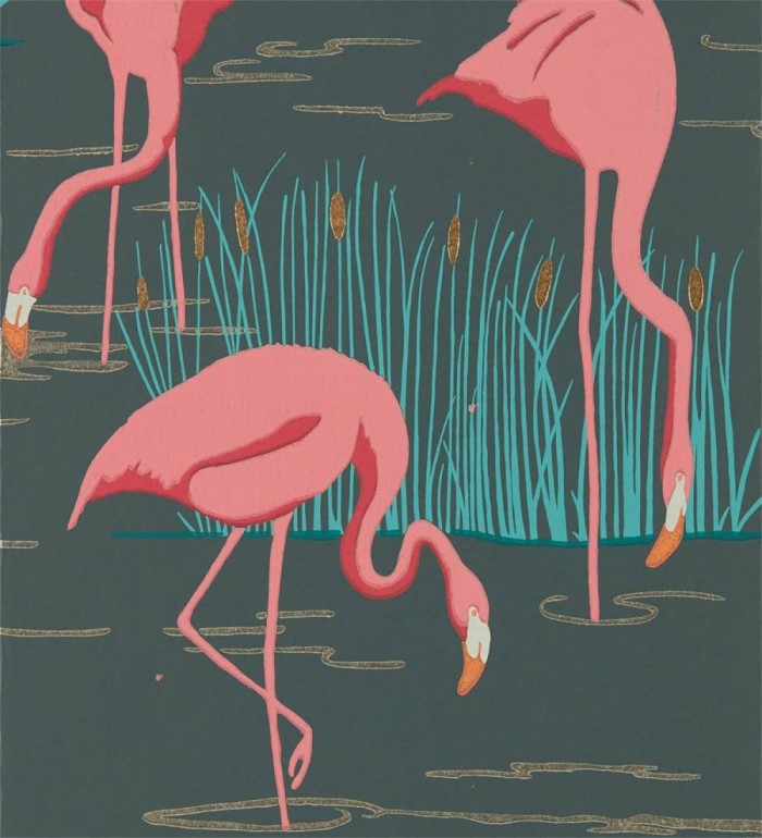 Papel pintado flamencos en el lago - Flamingo Lake 127494
