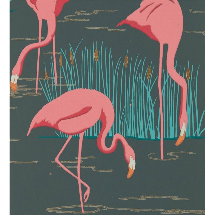 Papel pintado flamencos en el lago - Flamingo Lake 127494