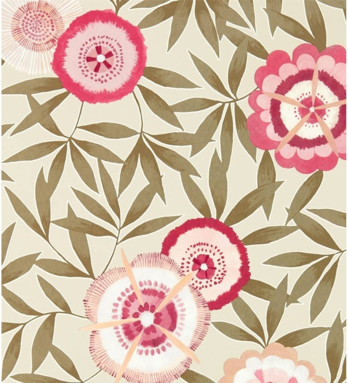 Papel pintado flores modernas color celeste - Monroe Flowers 127499