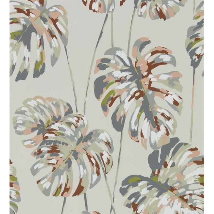 Papel pintado hojas de montsera estilo tropical - Palms Hall 127503