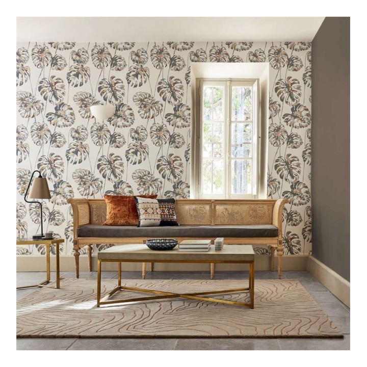 Papel pintado hojas de montsera estilo tropical - Palms Hall 127503