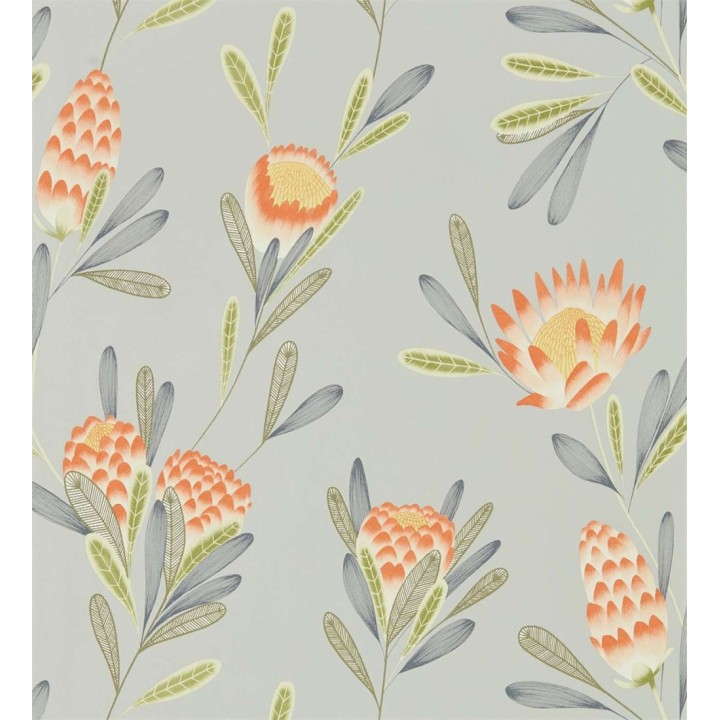 Papel pintado flor típica danesa tonos naranja - Danish Spring 127514