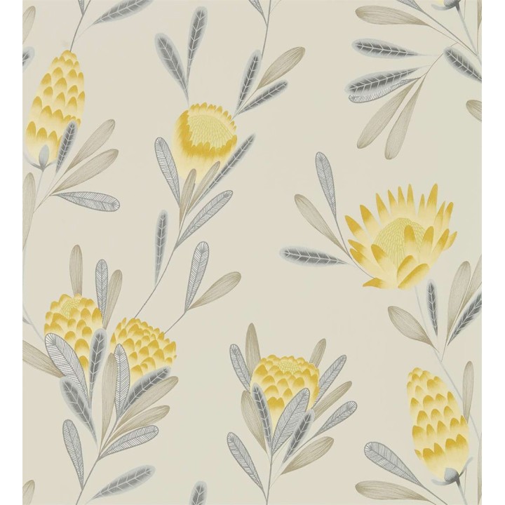 Papel pintado flor típica danesa tonos amarillos - Danish Spring 127515