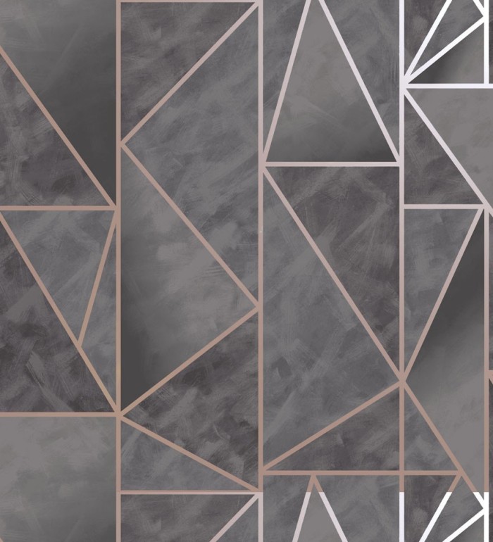 Papel pintado líneas metalizadas art decó - Lushy Geometry 127532