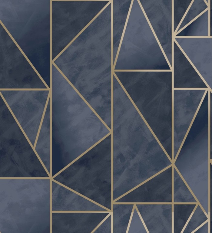 Papel pintado líneas metalizadas art decó - Lushy Geometry 127533