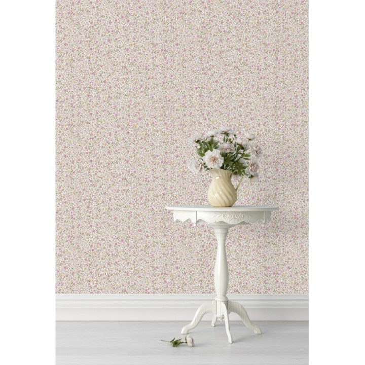 Papel pintado flores pequeñas tonos rosas - Gillian Liberty 127539