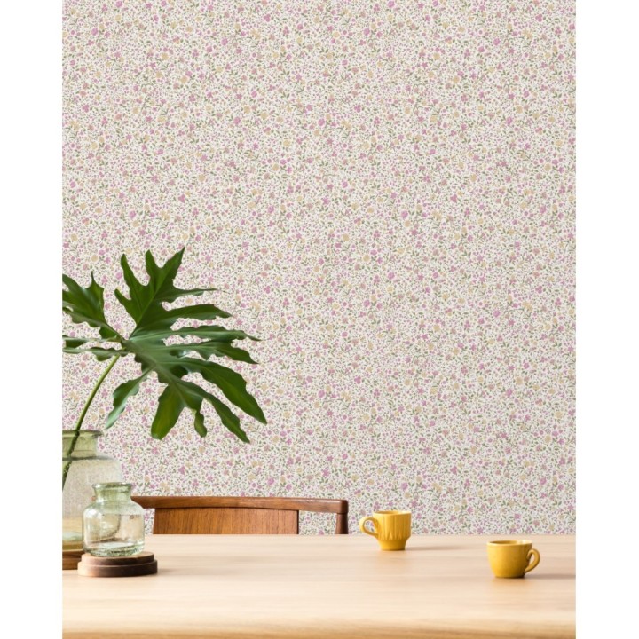 Papel pintado flores pequeñas tonos rosas - Gillian Liberty 127539