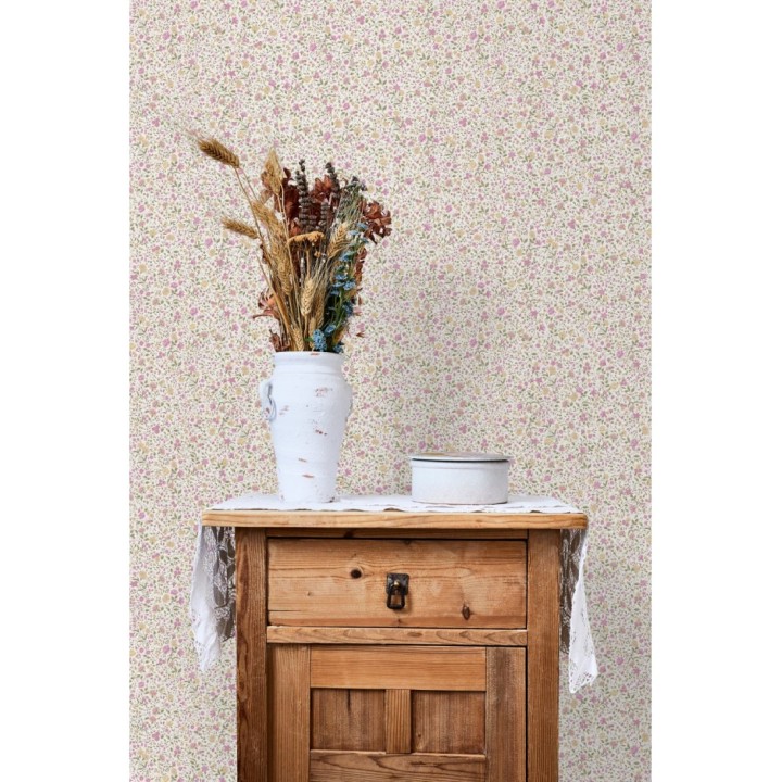 Papel pintado flores pequeñas tonos rosas - Gillian Liberty 127539