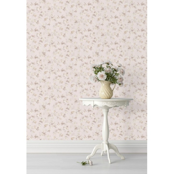 Papel pintado flores románticas estilo vintage - Rosewood 127545