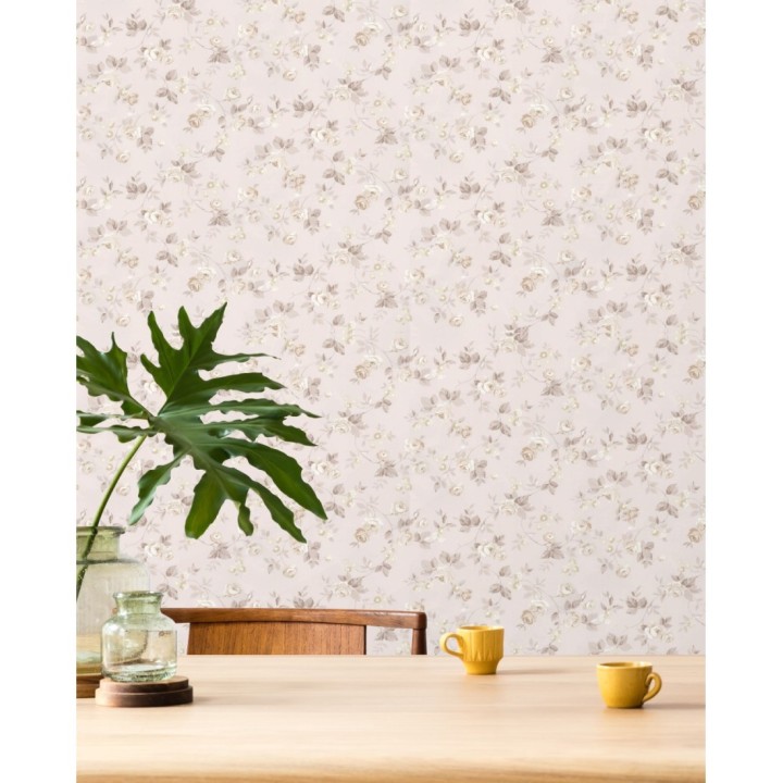Papel pintado flores románticas estilo vintage - Rosewood 127545