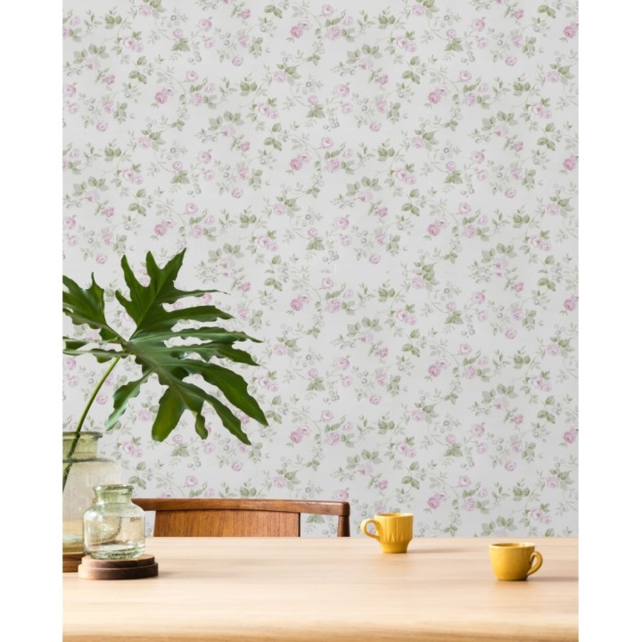 Papel pintado flores románticas estilo vintage - Rosewood 127546