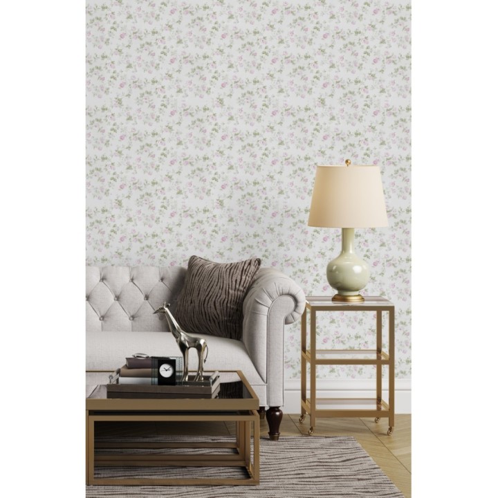 Papel pintado flores románticas estilo vintage - Rosewood 127546