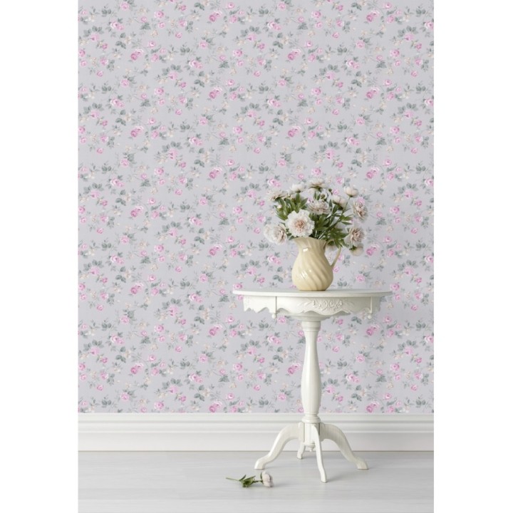 Papel pintado flores románticas estilo vintage - Rosewood 127547