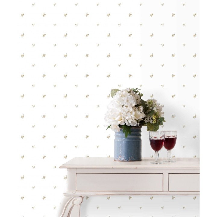 Papel pintado florecitas pequeñas estilo romántico - Olivia Flowers 127555