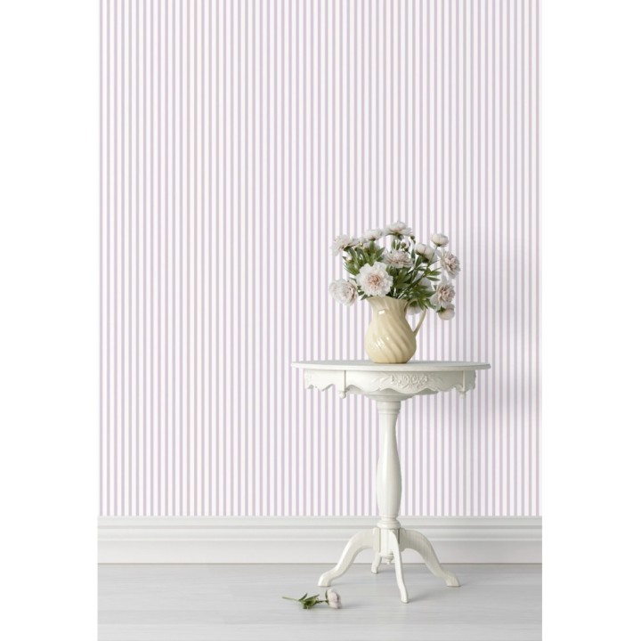 Papel pintado rayas estrechas rosa claro - Raya Calvin 127560