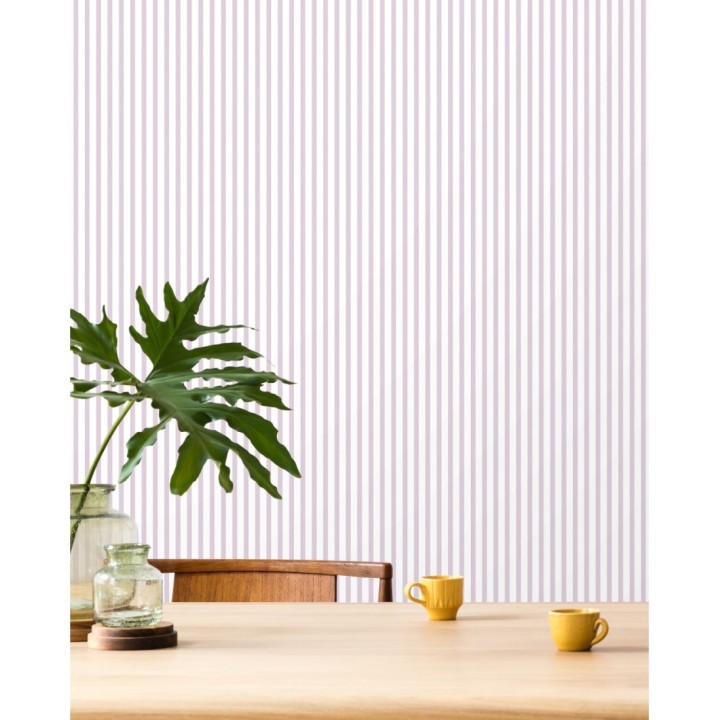 Papel pintado rayas estrechas rosa claro - Raya Calvin 127560
