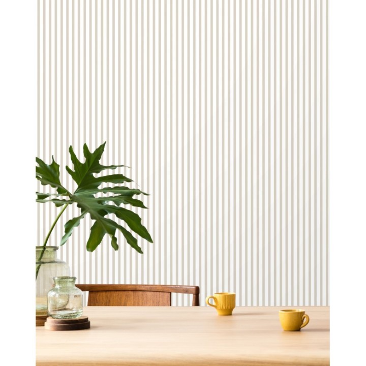 Papel pintado rayas estrechas ocres - Raya Calvin 127562