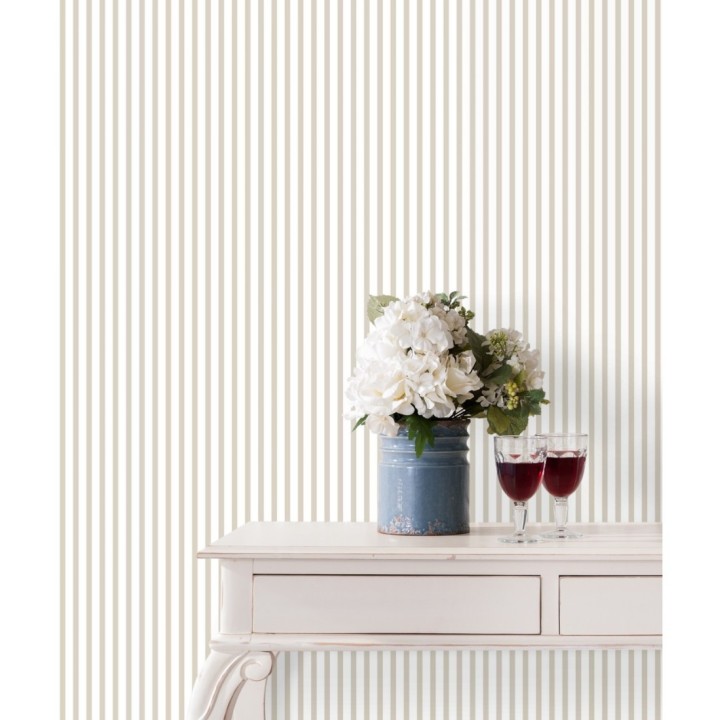 Papel pintado rayas estrechas ocres - Raya Calvin 127562