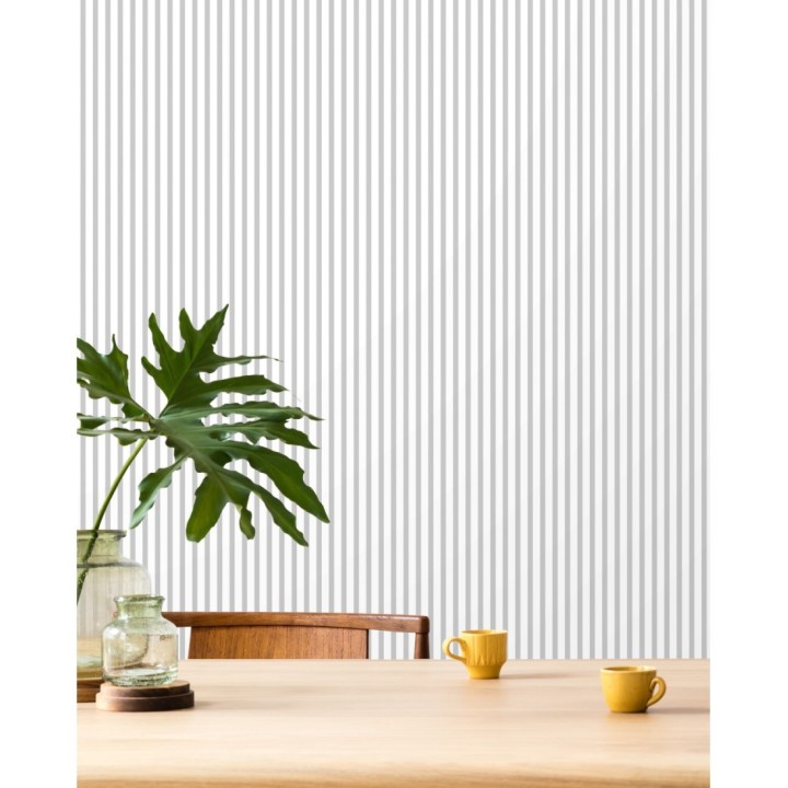 Papel pintado rayas estrechas grises - Raya Calvin 127563