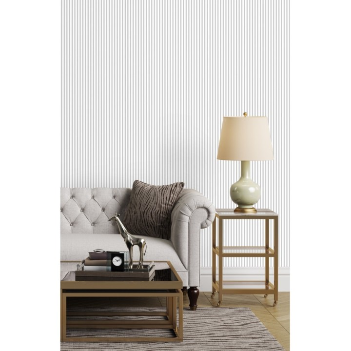 Papel pintado rayas estrechas grises - Raya Calvin 127563