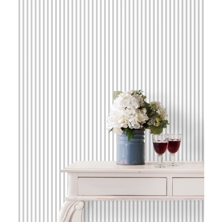 Papel pintado rayas estrechas grises - Raya Calvin 127563
