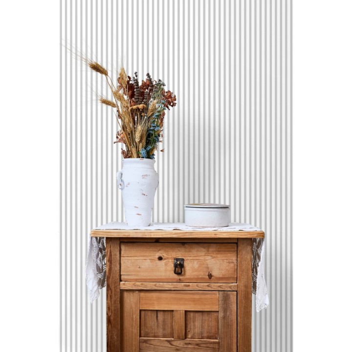 Papel pintado rayas estrechas grises - Raya Calvin 127563
