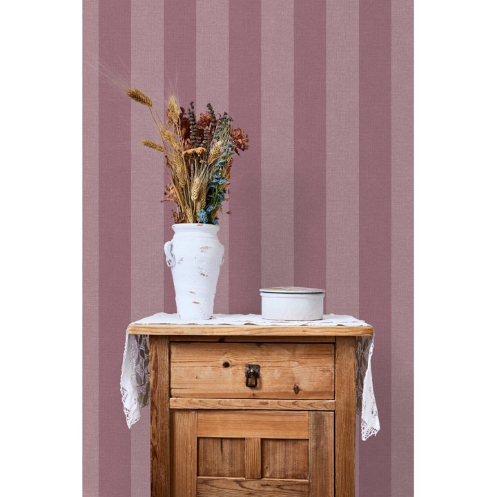 Papel pintado rayas tonos rosas - Raya Zeus 127565