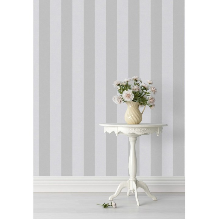 Papel pintado rayas blancas y grises - Raya Zeus 127569
