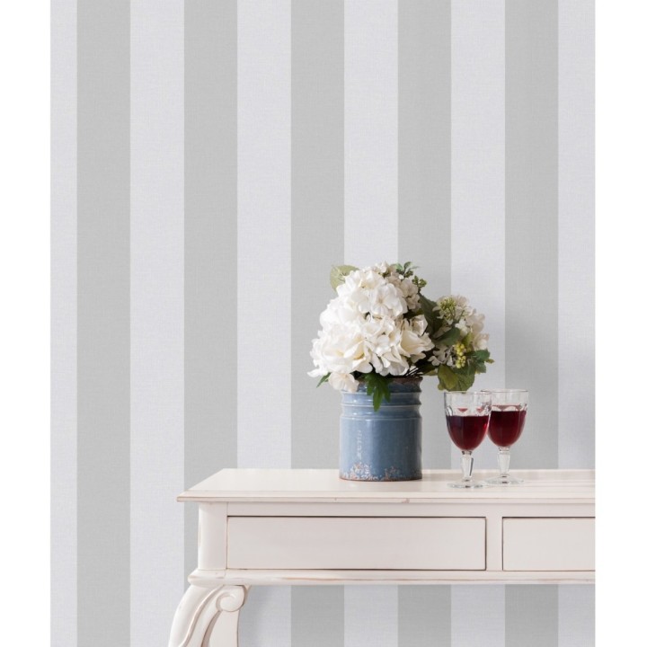 Papel pintado rayas blancas y grises - Raya Zeus 127569