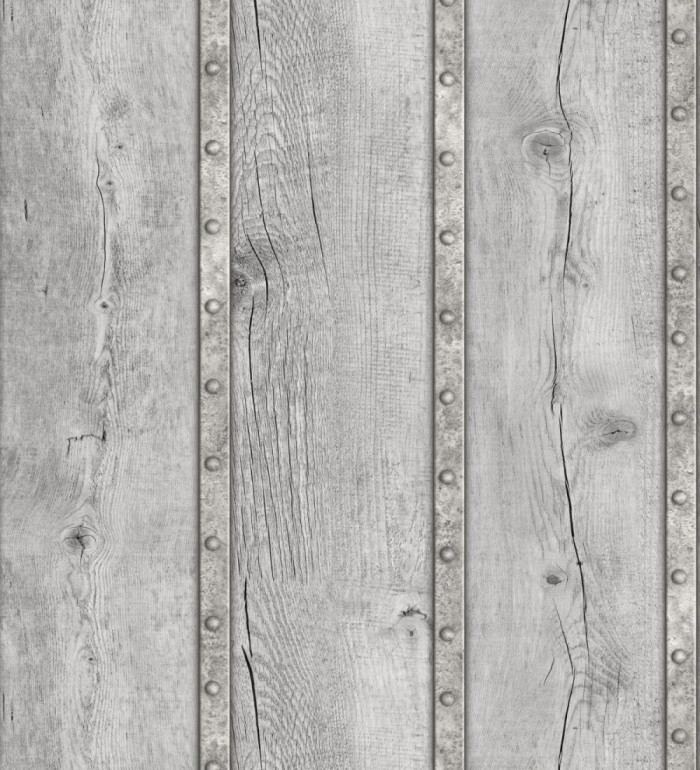 Papel pintado listone de madera con chapa y tachuelas - Belmont Factory 127595