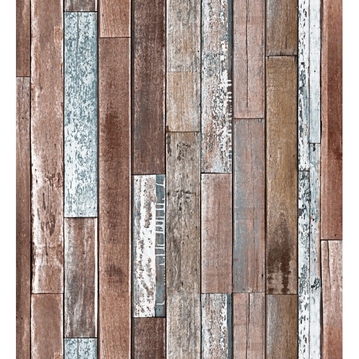 Papel pintado listones de madera desiguales tonos marrones - Porto Silva 127601