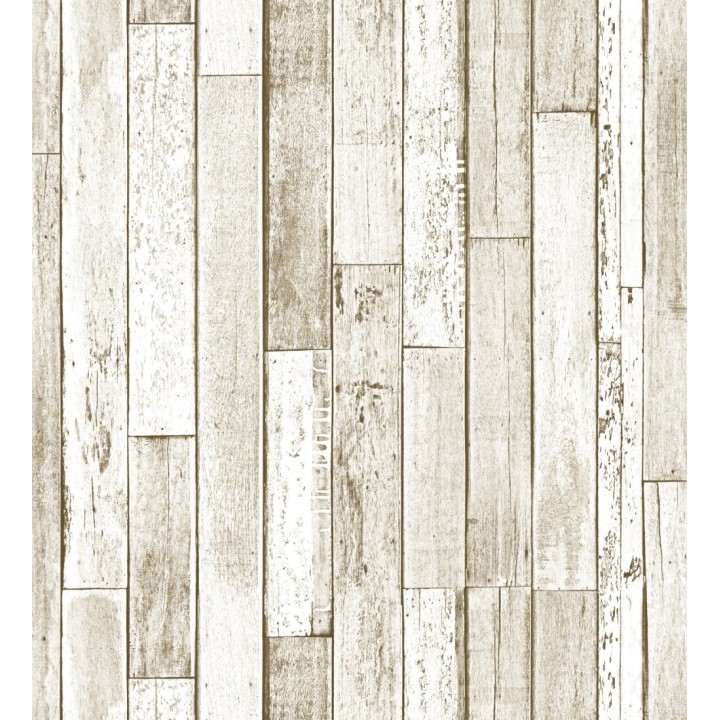 Papel pintado listones de madera desiguales tonos beige - Porto Silva 127603