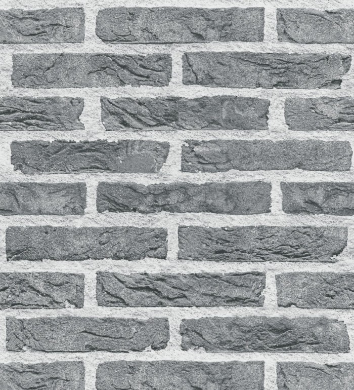 Papel pintado muro de ladrillo gris relieve - Baker Street 127626