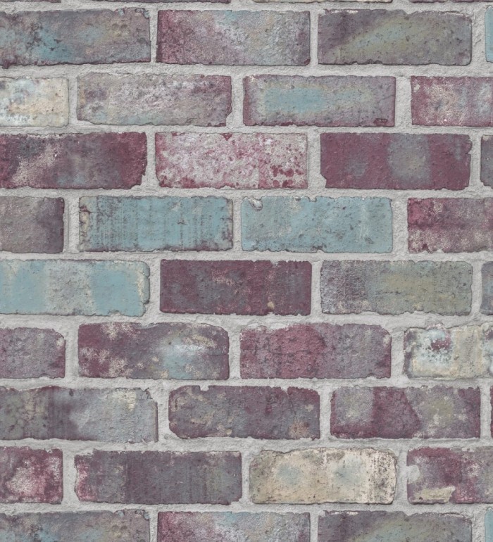 Papel pintado muro de ladrillo estilo inglés multicolor - Cardiff Street 127630