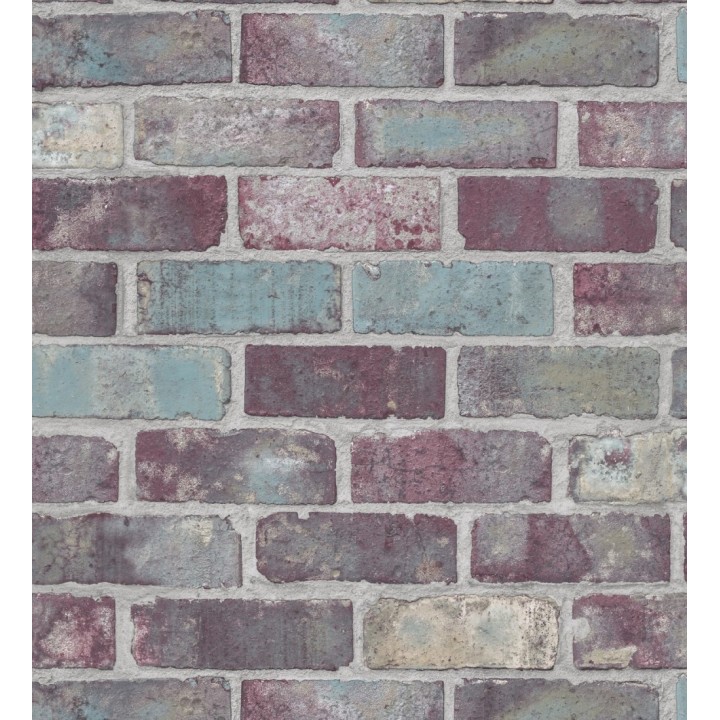 Papel pintado muro de ladrillo estilo inglés multicolor - Cardiff Street 127630