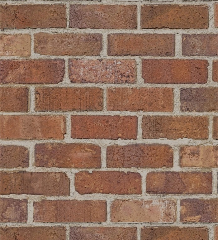 Papel pintado muro de ladrillo estilo inglés rojizo - Cardiff Street 127631