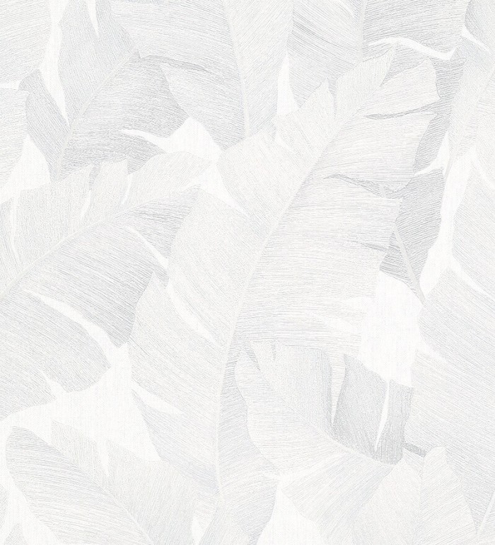 Papel pintado hojas grandes estilo tropical gris claro - Florida Palms 127657