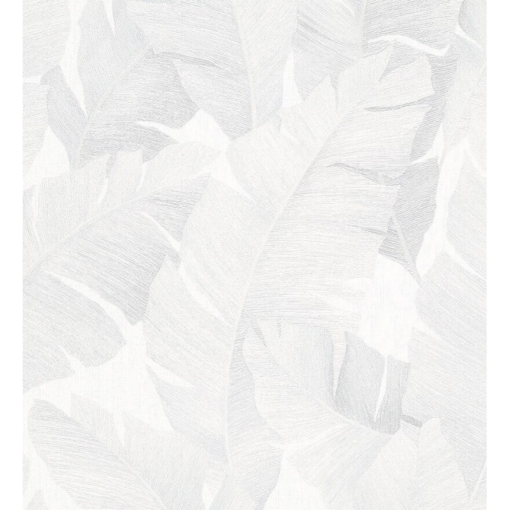 Papel pintado hojas grandes estilo tropical gris claro - Florida Palms 127657