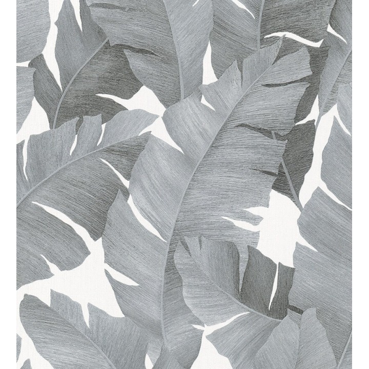 Papel pintado hojas grandes estilo tropical gris - Florida Palms 127658