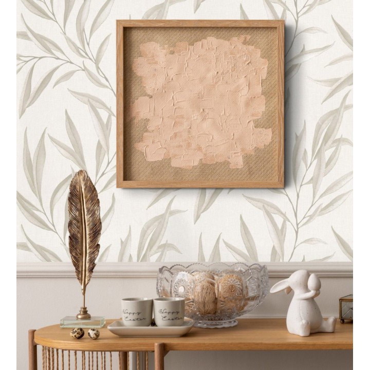 Papel pintado hojas alargadas gris claro - Valley Leaves 127662