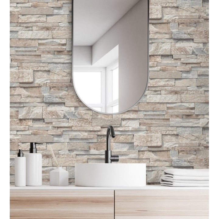 Papel pintado piedra pizarra minimalista tonos arena - Austin Stone 127671