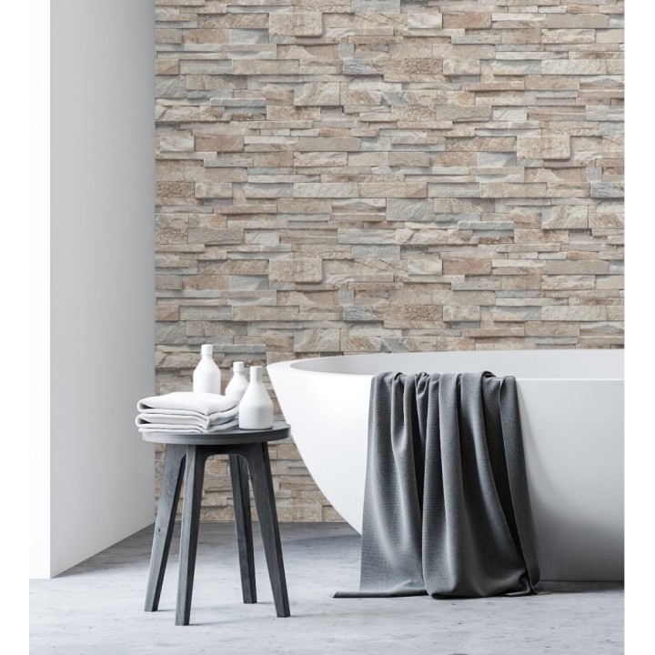 Papel pintado piedra pizarra minimalista tonos arena - Austin Stone 127671