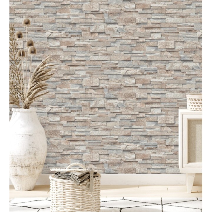 Papel pintado piedra pizarra minimalista tonos arena - Austin Stone 127671