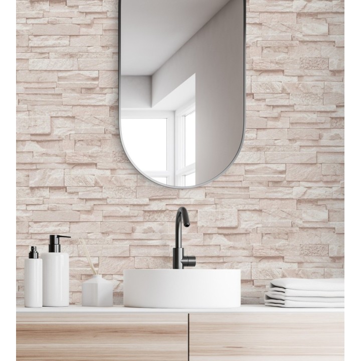 Papel pintado piedra pizarra minimalista color crema - Austin Stone 127675