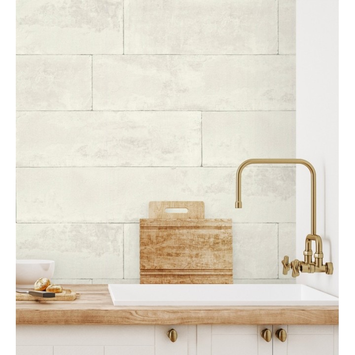 Papel pintado muro de piedra lisa beige - Myrtos 127679