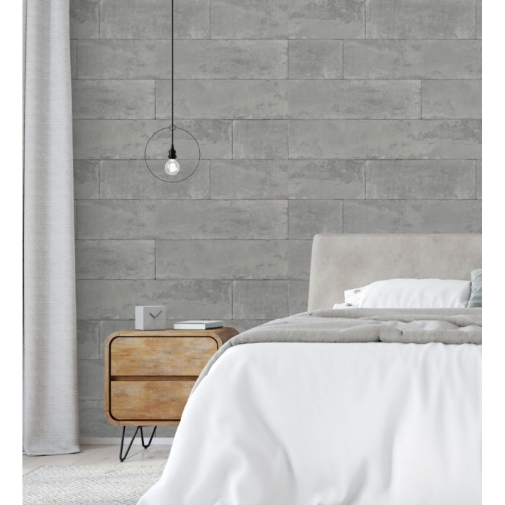 Papel pintado muro de piedra lisa gris - Myrtos 127680