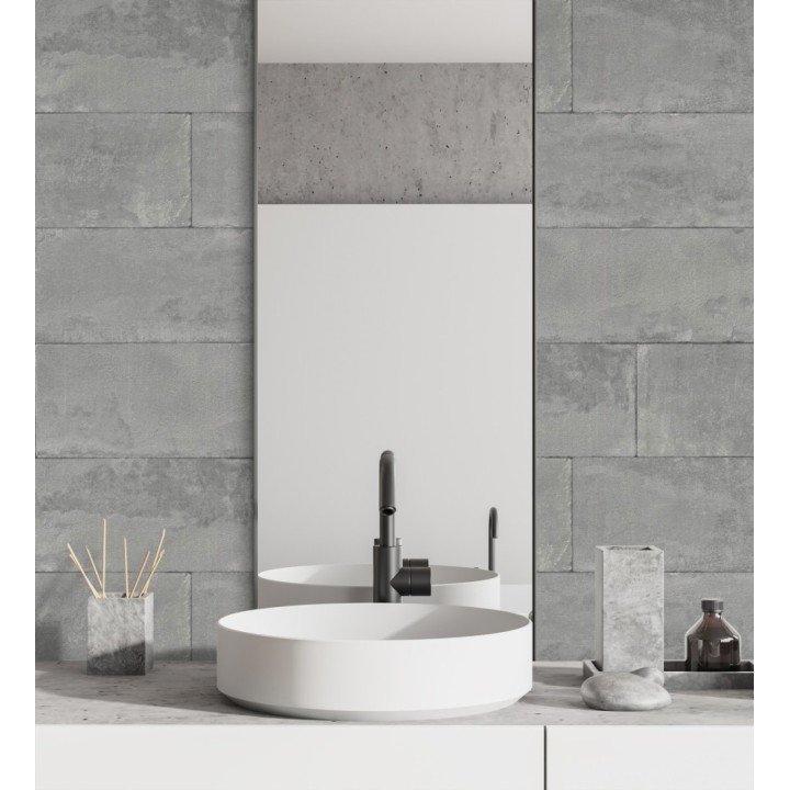 Papel pintado muro de piedra lisa gris - Myrtos 127680