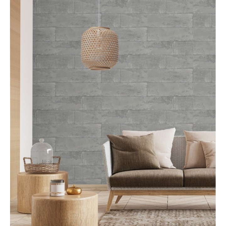 Papel pintado muro de piedra lisa gris - Myrtos 127680