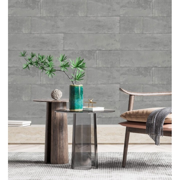 Papel pintado muro de piedra lisa gris - Myrtos 127680